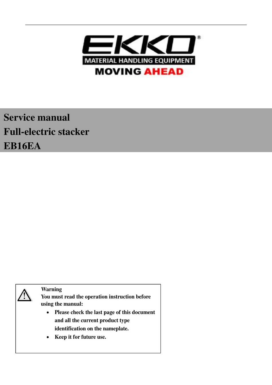 EKKO EB16EA SERVICE MANUAL Pdf Download ManualsLib