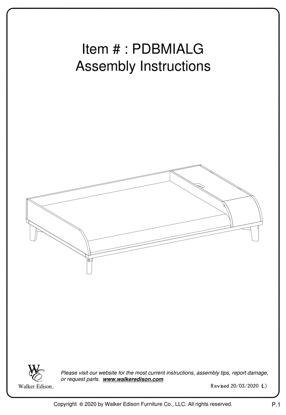 WALKER EDISON PDBMIALG ASSEMBLY INSTRUCTIONS MANUAL Pdf Download