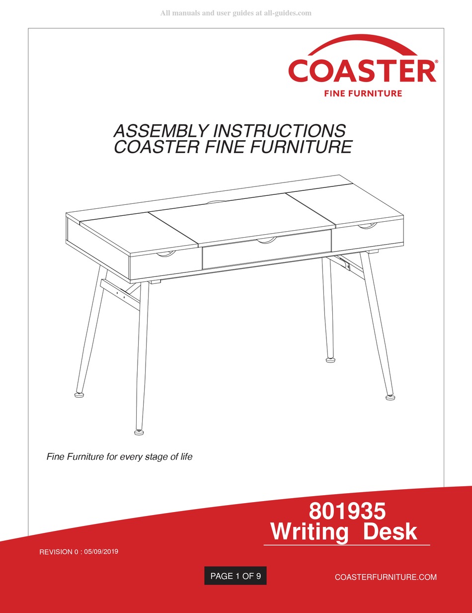 COASTER 801935 ASSEMBLY INSTRUCTIONS MANUAL Pdf Download ManualsLib