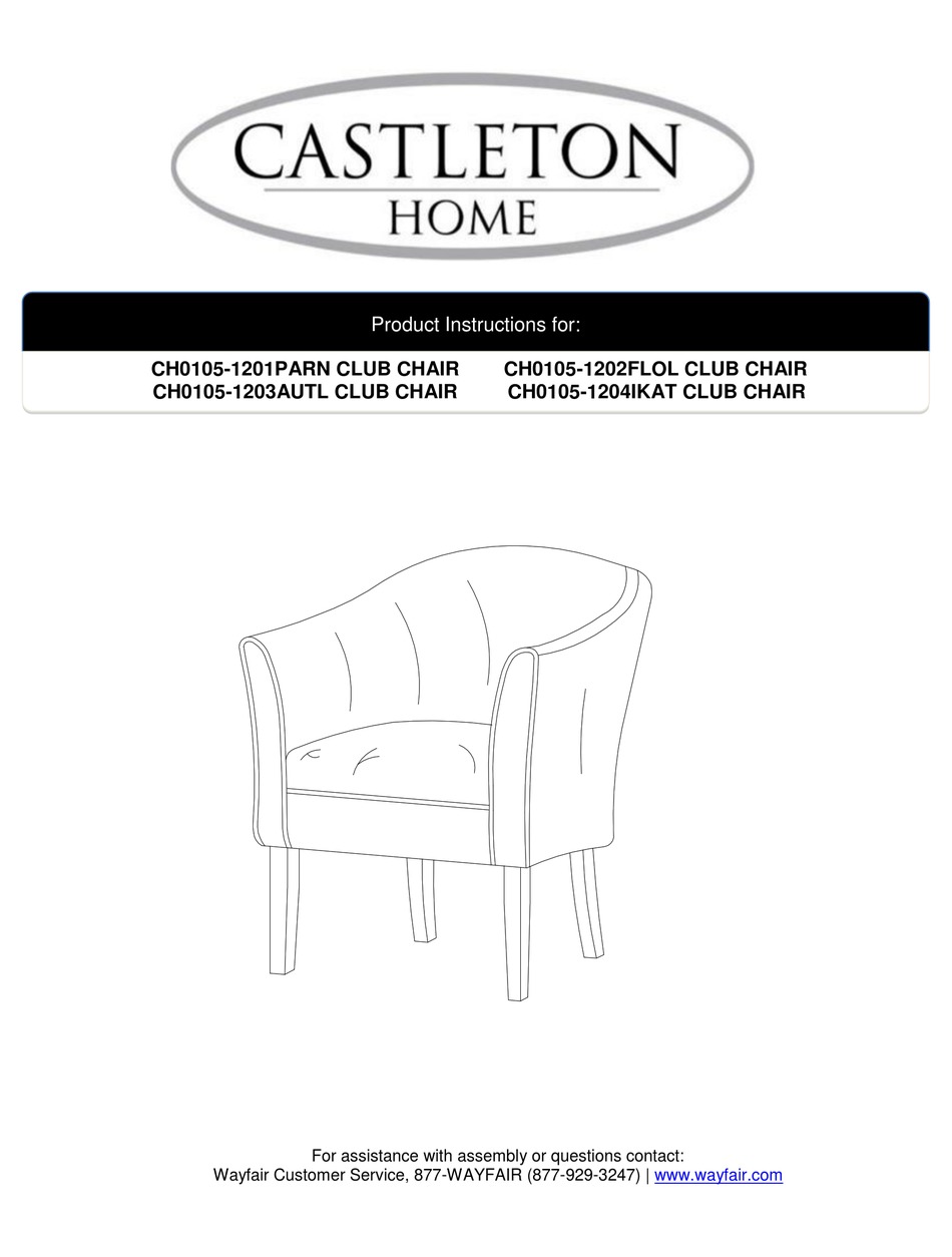 CASTLETON HOME CH01051201PARN PRODUCT INSTRUCTIONS Pdf Download