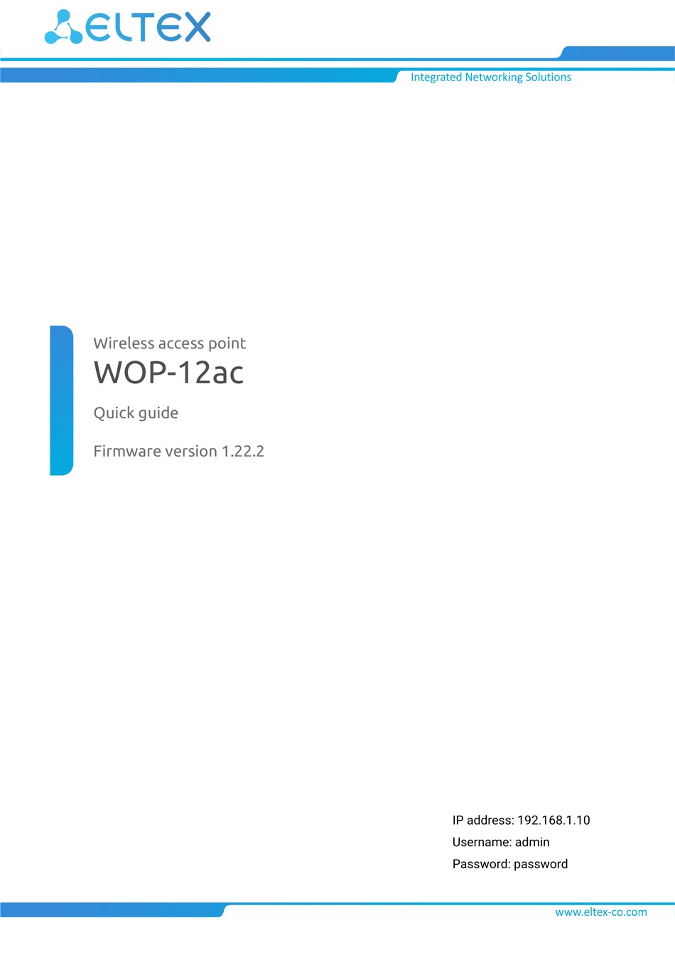ELTEX WOP-12AC QUICK MANUAL Pdf Download | ManualsLib