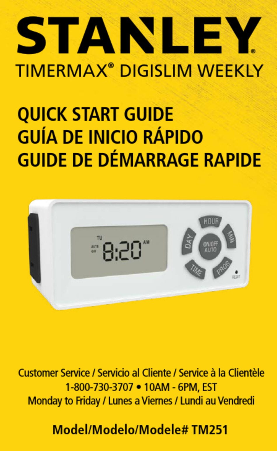 STANLEY TIMERMAX TM251 QUICK START MANUAL Pdf Download ManualsLib