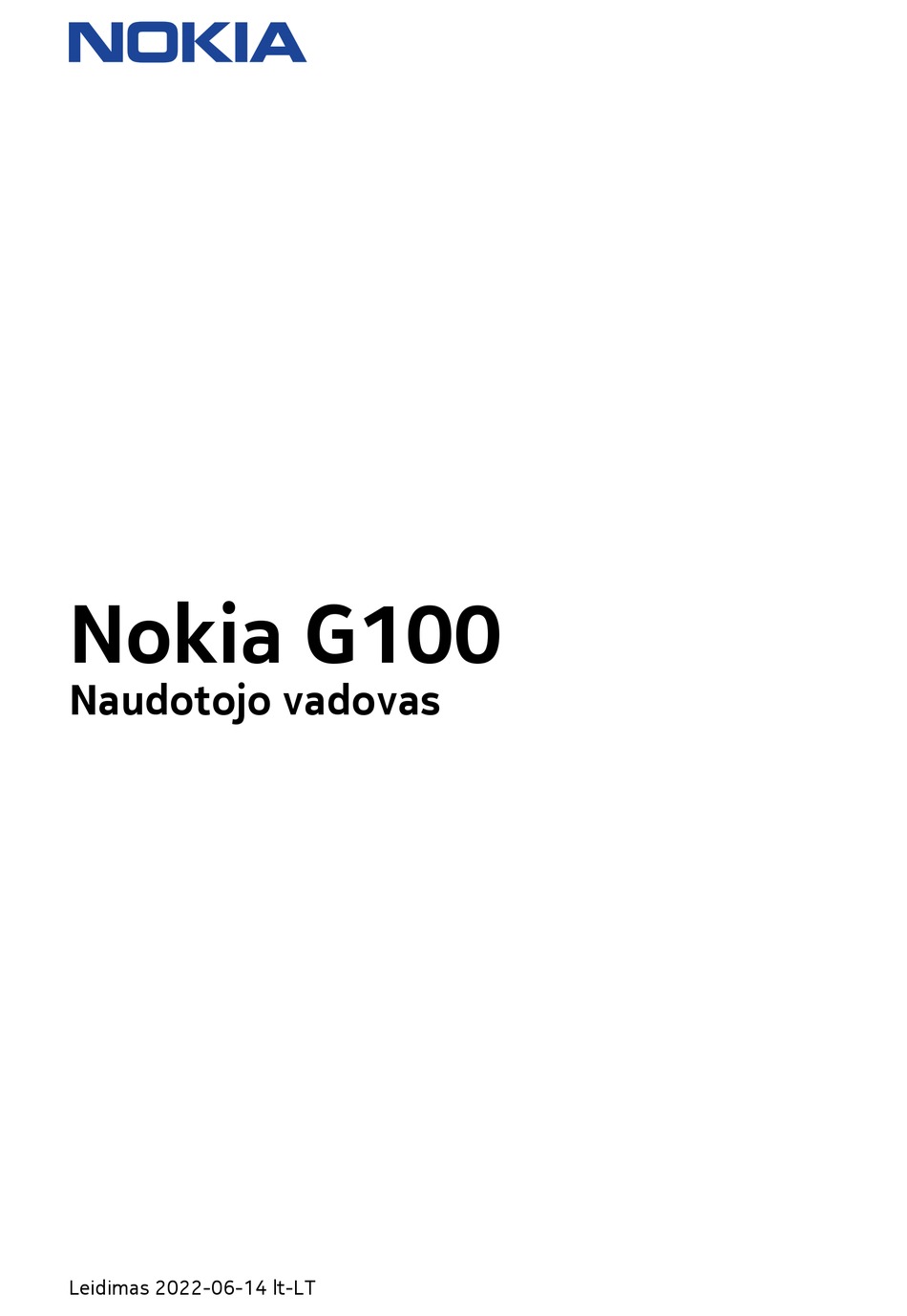 NOKIA G100 INSTRUCTION MANUAL Pdf Download | ManualsLib