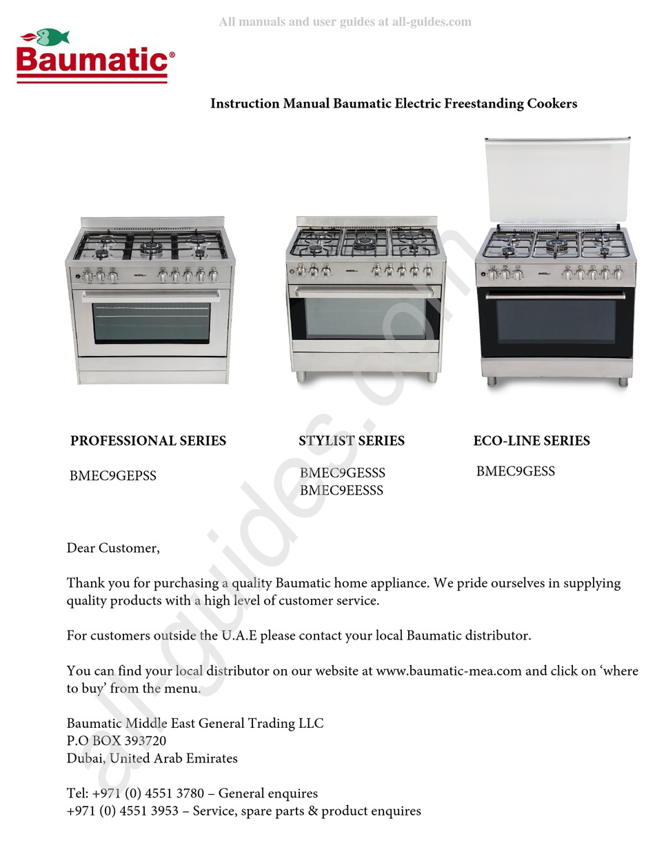 BAUMATIC PROFESSIONAL SERIES INSTRUCTION MANUAL Pdf Download ManualsLib