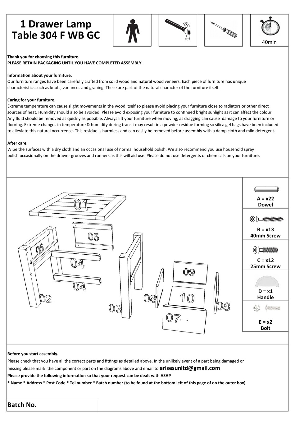 BIG FURNITURE WAREHOUSE COLUMBIA 304 F WB GC QUICK START MANUAL Pdf