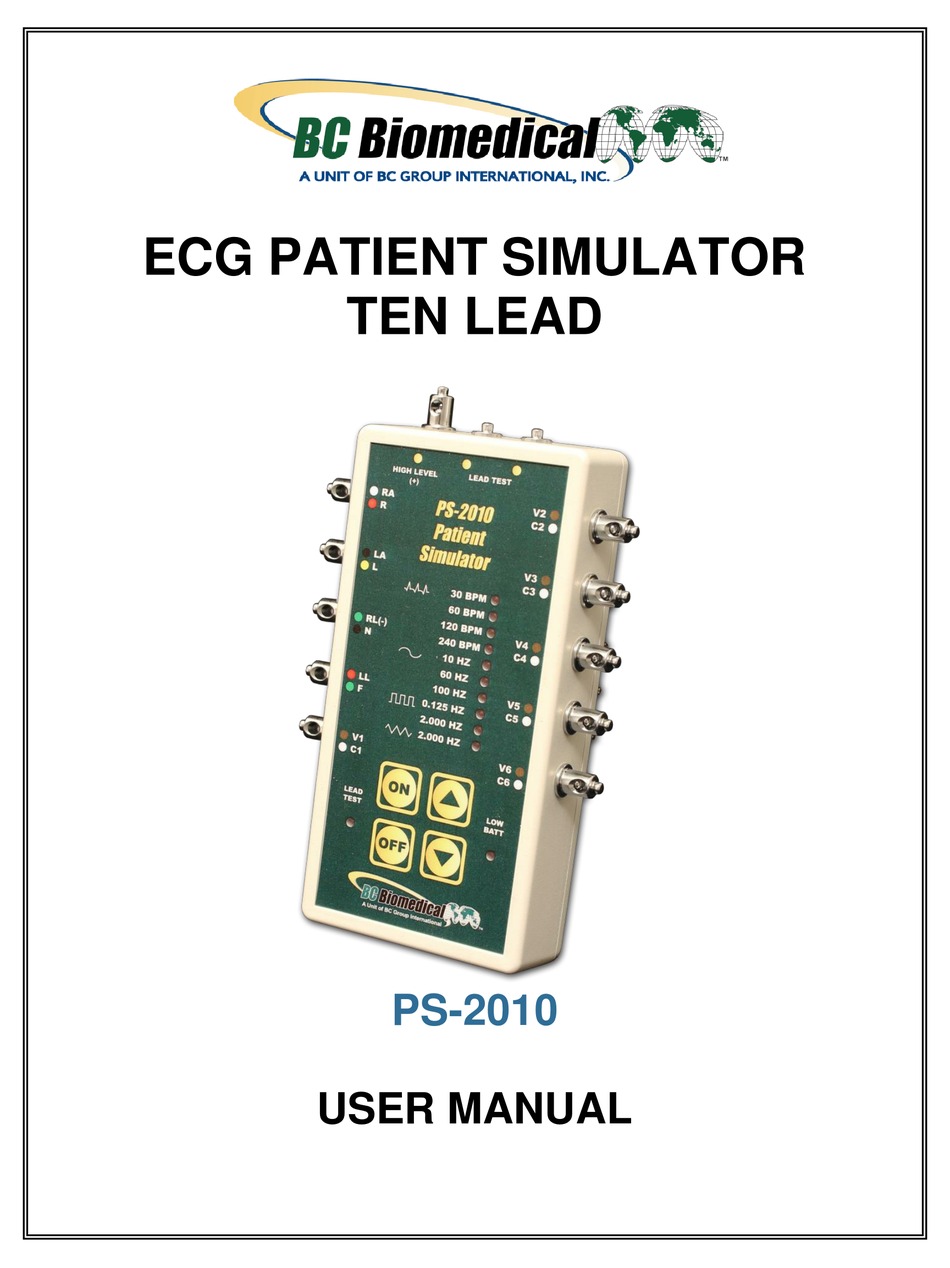 BC BIOMEDICAL PS2010 USER MANUAL Pdf Download ManualsLib