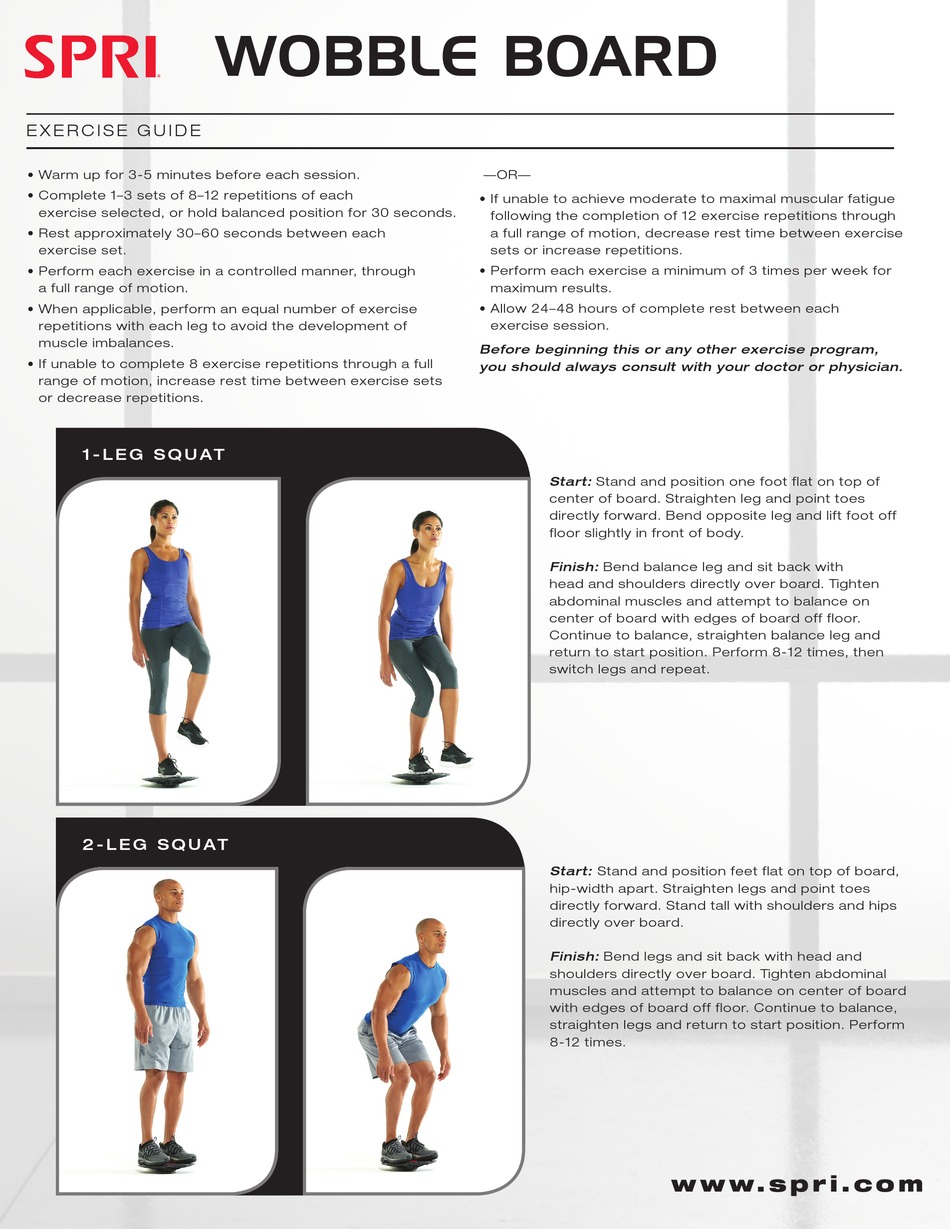 SPRI WOBBLE BOARD MANUAL Pdf Download | ManualsLib