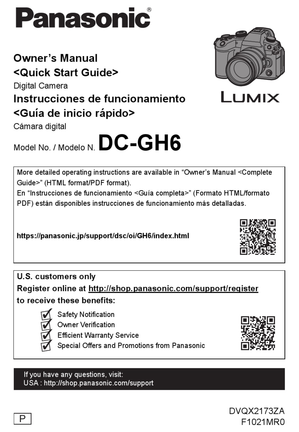 PANASONIC LUMIX DCGH6 OWNER