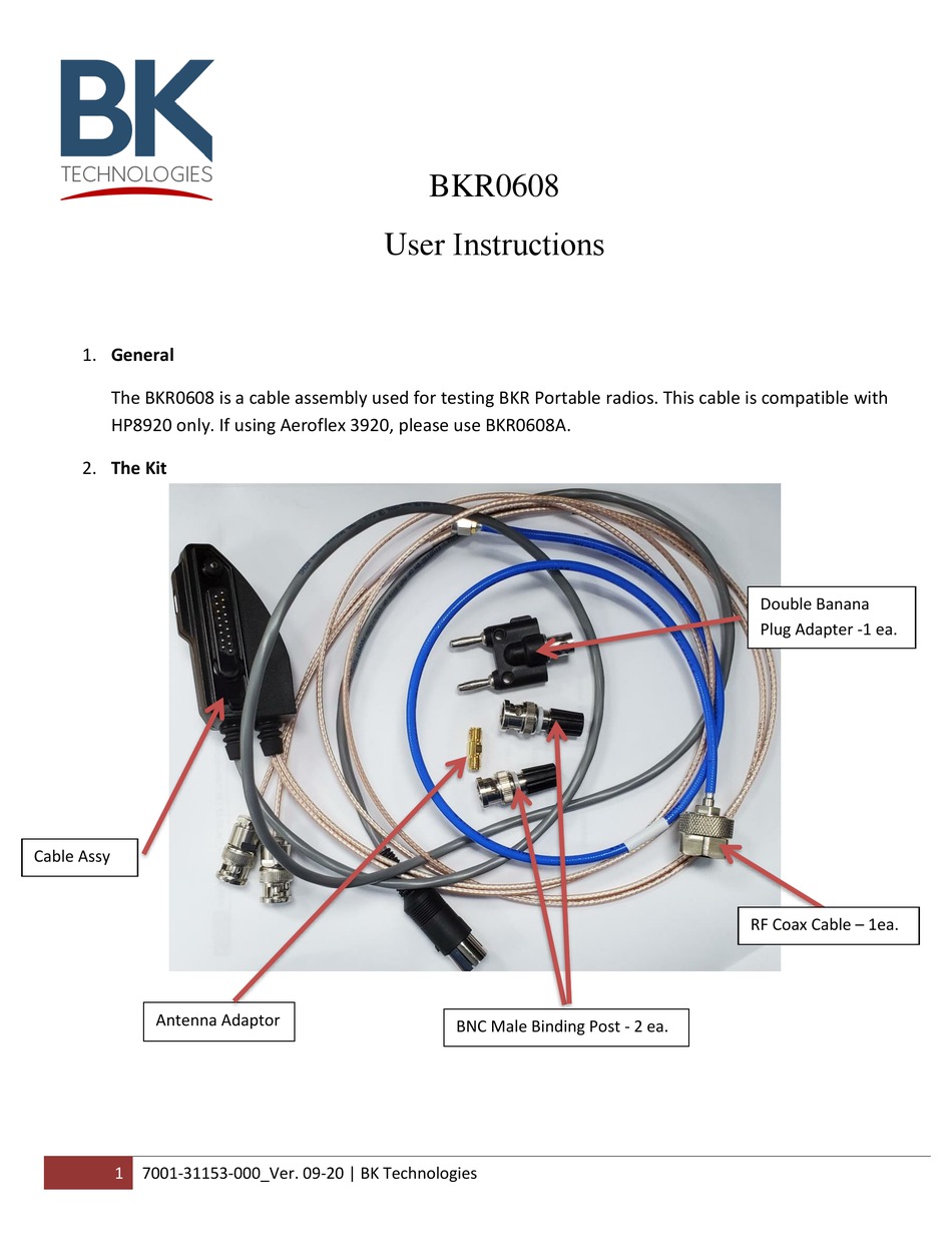 BK TECHNOLOGIES BKR0608 USER INSTRUCTIONS Pdf Download | ManualsLib