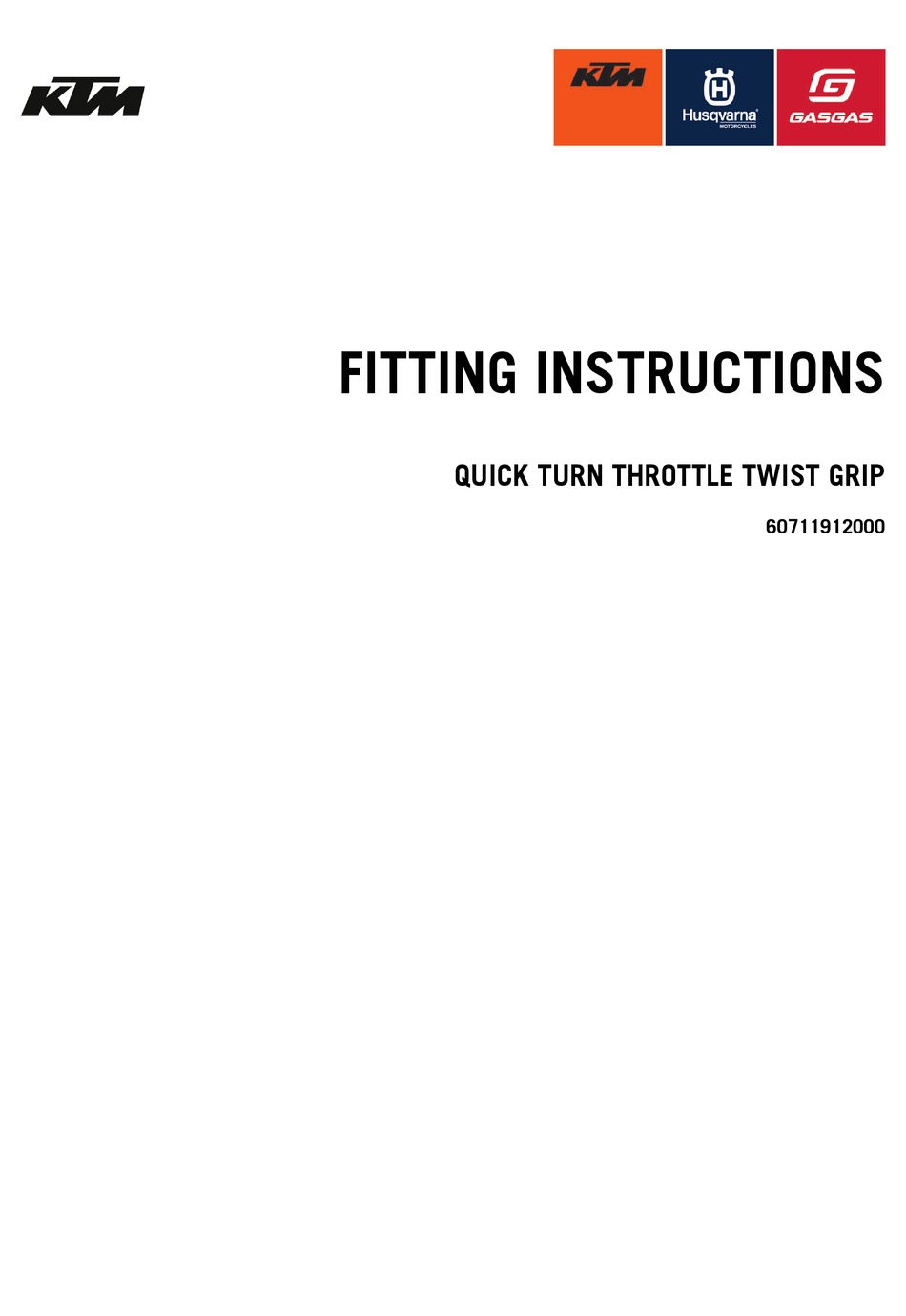 KTM 60711912000 FITTING INSTRUCTIONS MANUAL Pdf Download ManualsLib