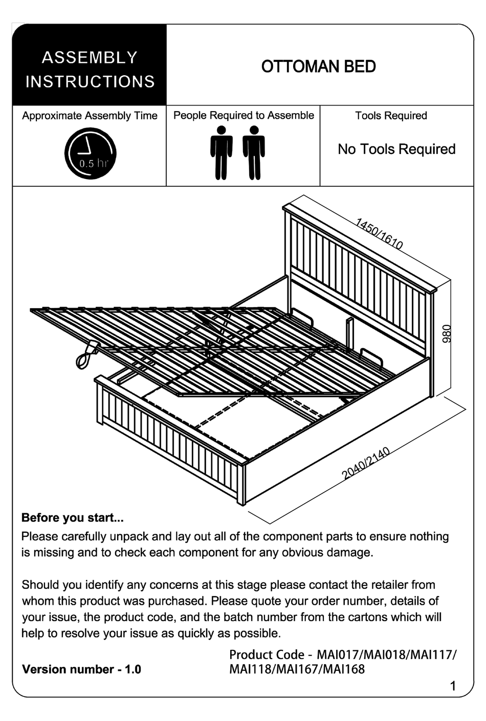 JULIAN BOWEN MAI017 ASSEMBLY INSTRUCTIONS MANUAL Pdf Download ManualsLib