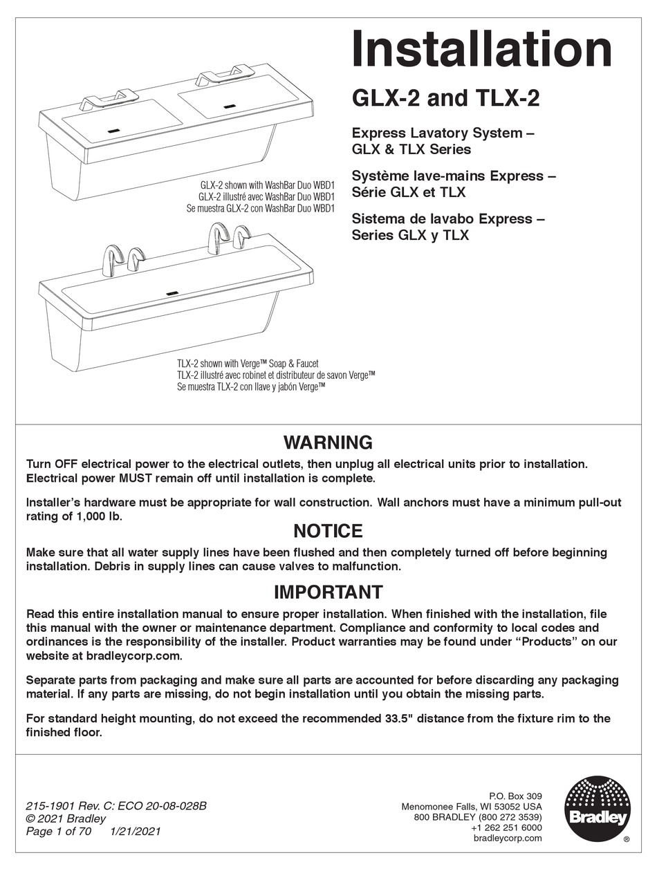 BRADLEY EXPRESS GLX SERIES INSTALLATION MANUAL Pdf Download ManualsLib