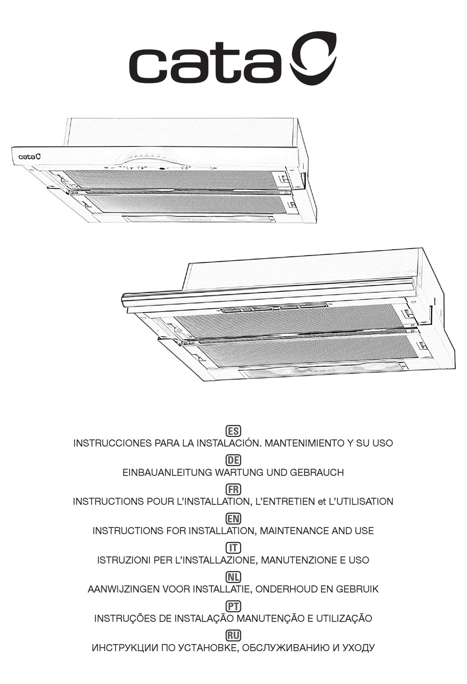 CATA TF 5250 GBK INSTRUCTIONS FOR INSTALLATION, MAINTENANCE AND USE Pdf