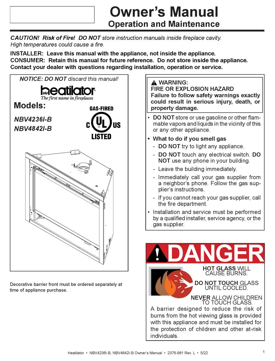 HEATILATOR NBV4236IB OWNER