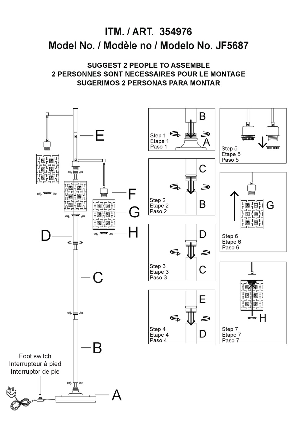 COSTCO JF5687 ASSEMBLY INSTRUCTIONS MANUAL Pdf Download ManualsLib