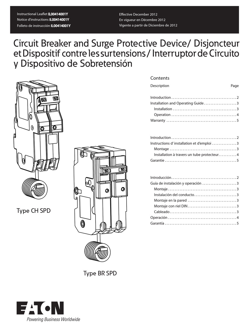 EATON IL00414001Y INSTRUCTIONAL LEAFLET Pdf Download ManualsLib
