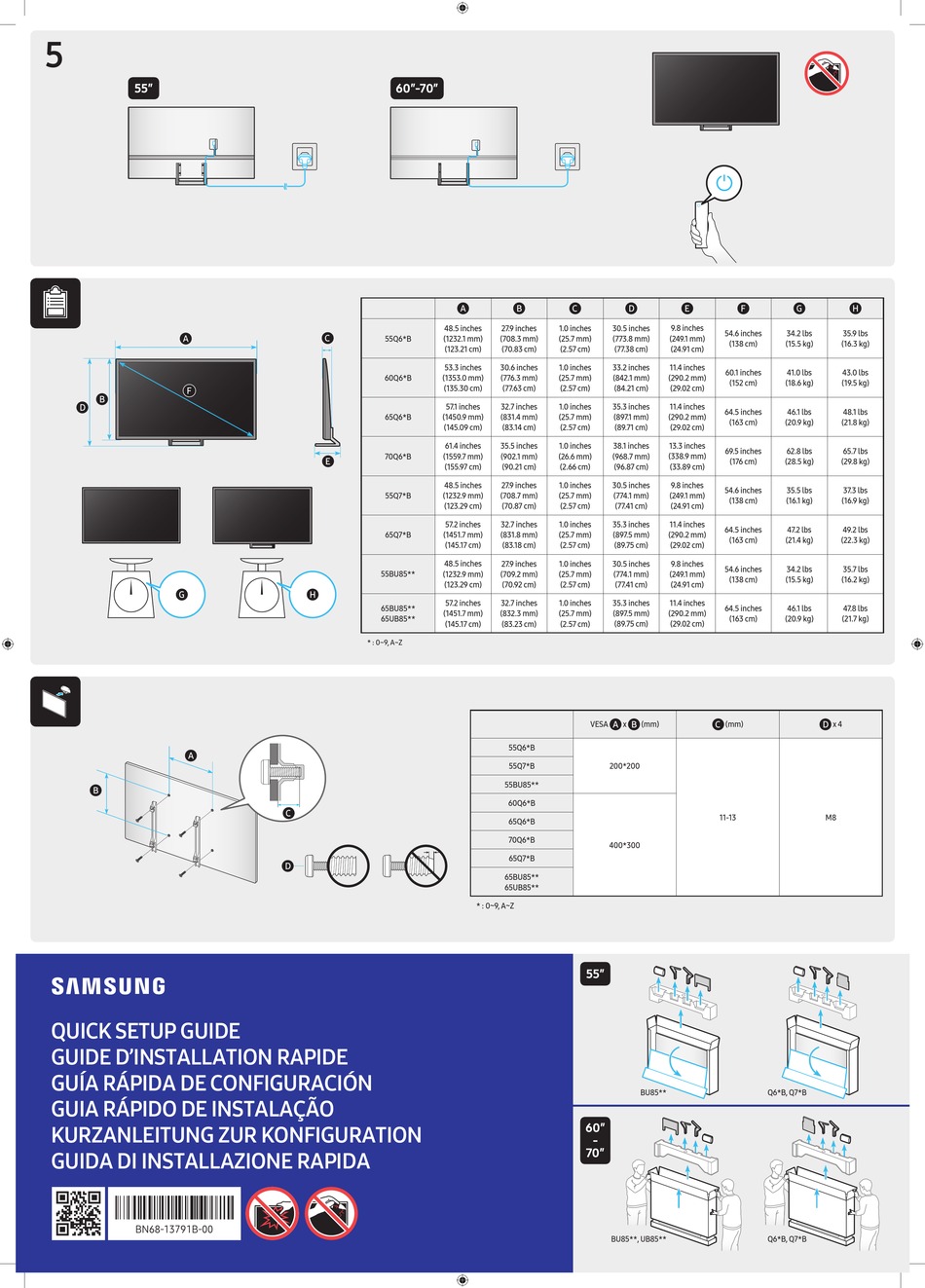 SAMSUNG 55Q6 B SERIES QUICK SETUP MANUAL Pdf Download | ManualsLib