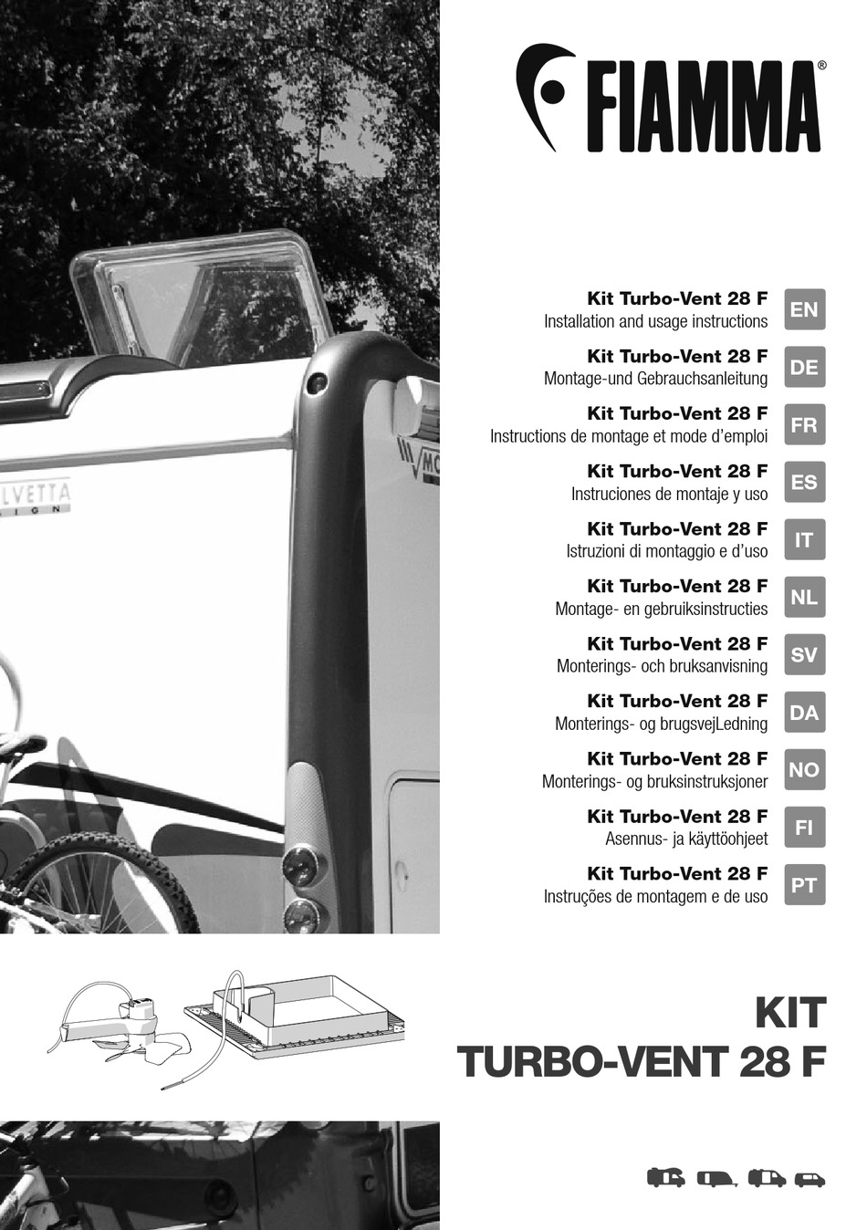 FIAMMA KIT TURBOVENT 28 F INSTALLATION AND USAGE INSTRUCTIONS Pdf