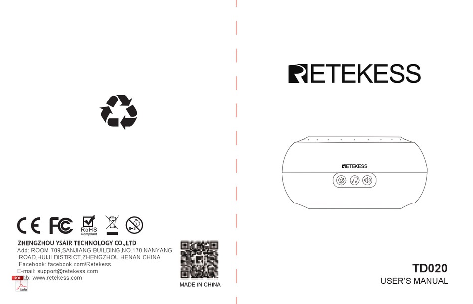 RETEKESS TD020 USER MANUAL Pdf Download ManualsLib