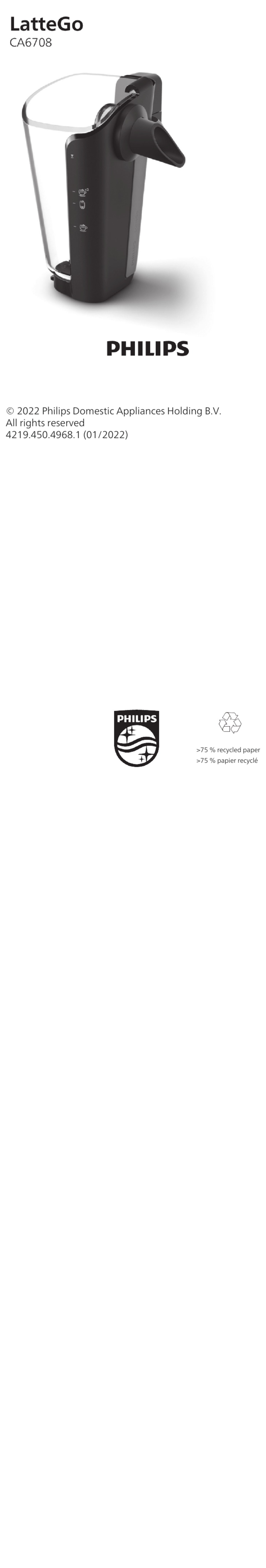 PHILIPS LATTEGO CA6708 INSTRUCTIONS MANUAL Pdf Download ManualsLib