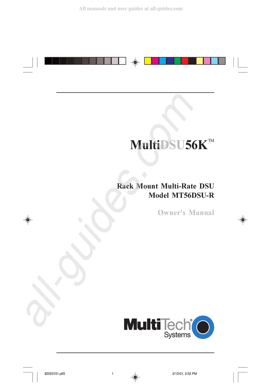 MULTITECH MULTIDSU56K MT56DSUR OWNER'S MANUAL Pdf Download ManualsLib