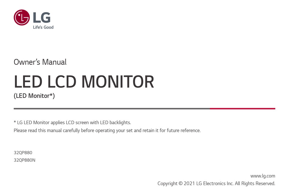 LG 32QP880 OWNER'S MANUAL Pdf Download | ManualsLib