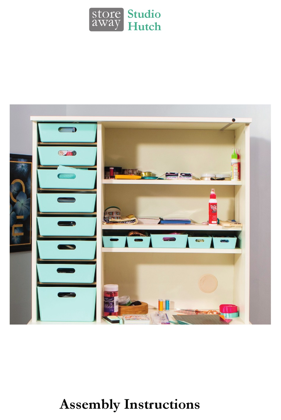 STORAGE 4 CRAFTS STORE AWAY STUDIO HUTCH ASSEMBLY INSTRUCTIONS MANUAL