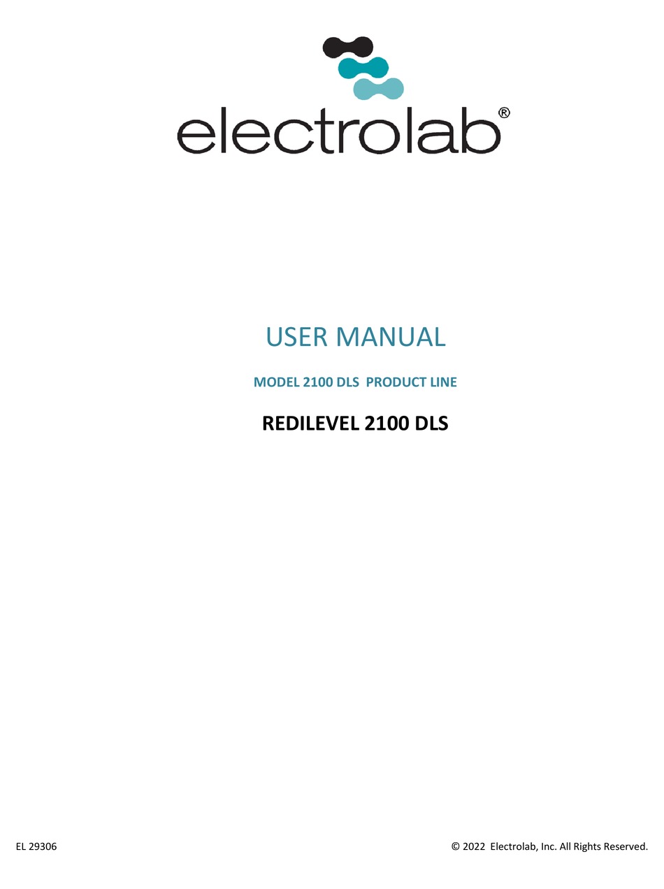 ELECTROLAB REDILEVEL 2100 DLS USER MANUAL Pdf Download ManualsLib