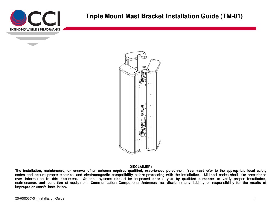 CCI TM-01 INSTALLATION MANUAL Pdf Download | ManualsLib