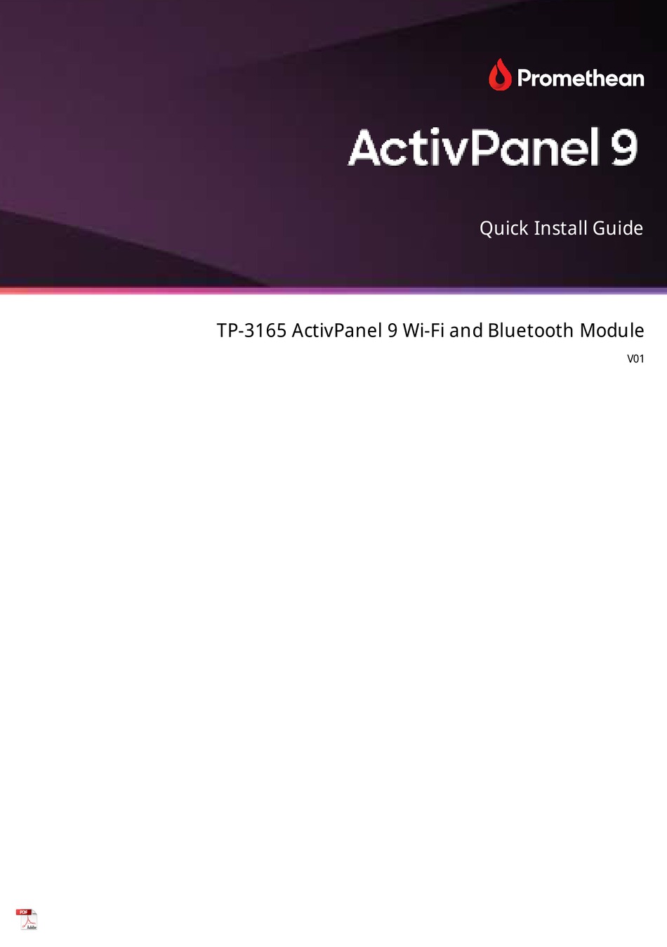 PROMETHEAN ACTIVPANEL 9 TP 3165 QUICK INSTALL MANUAL Pdf Download 