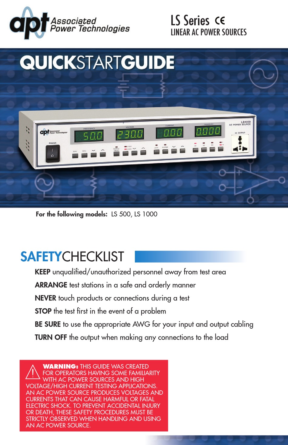 APT LS SERIES QUICK START MANUAL Pdf Download ManualsLib