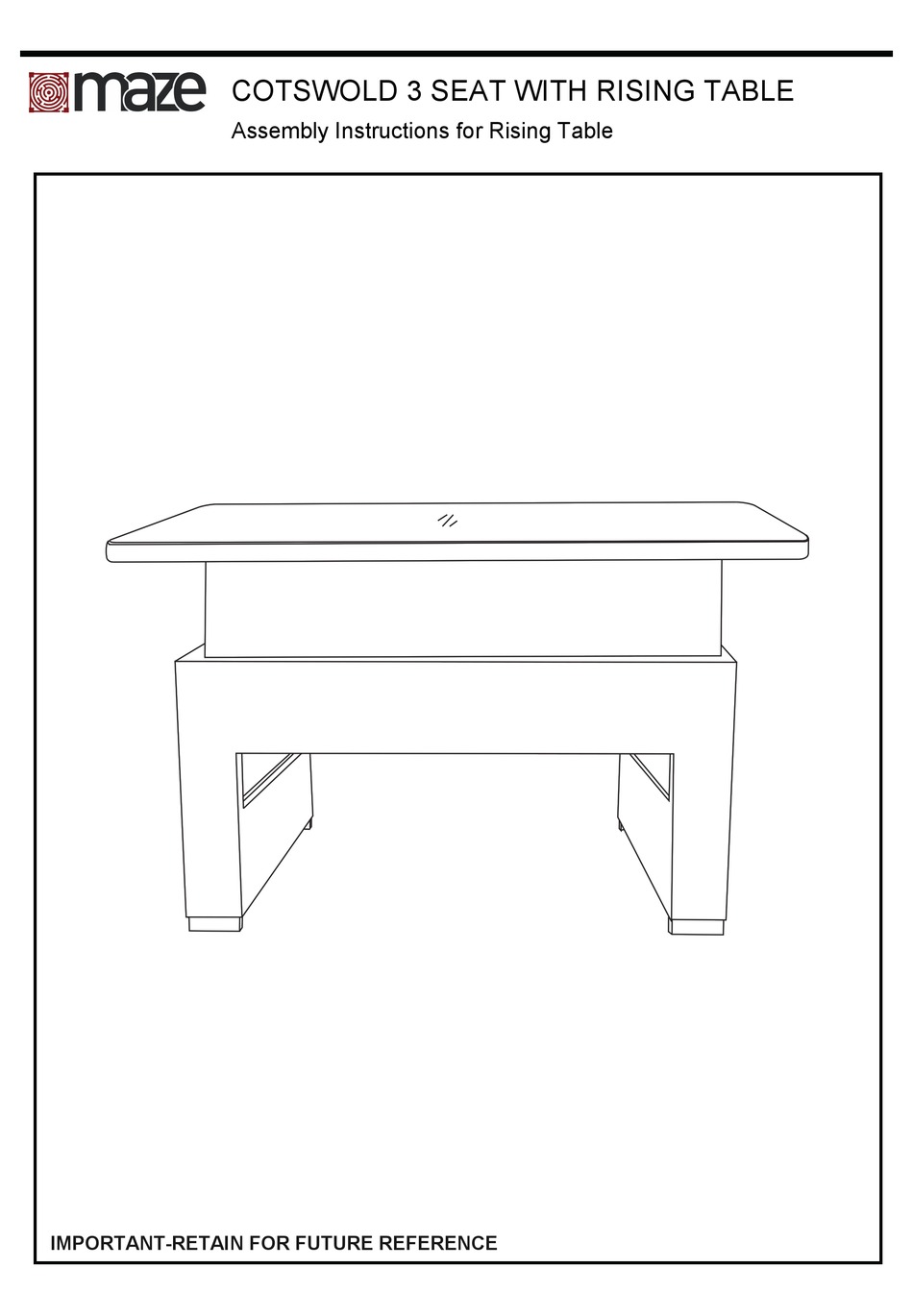 MAZE COTSWOLD ASSEMBLY INSTRUCTIONS Pdf Download ManualsLib