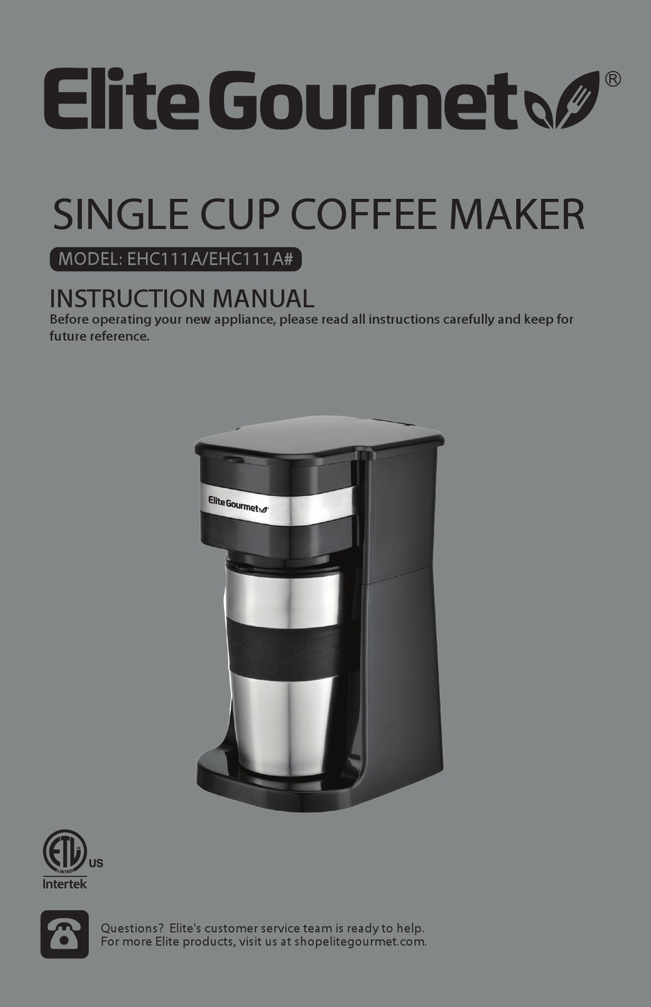 ELITE GOURMET EHC111A INSTRUCTION MANUAL Pdf Download ManualsLib