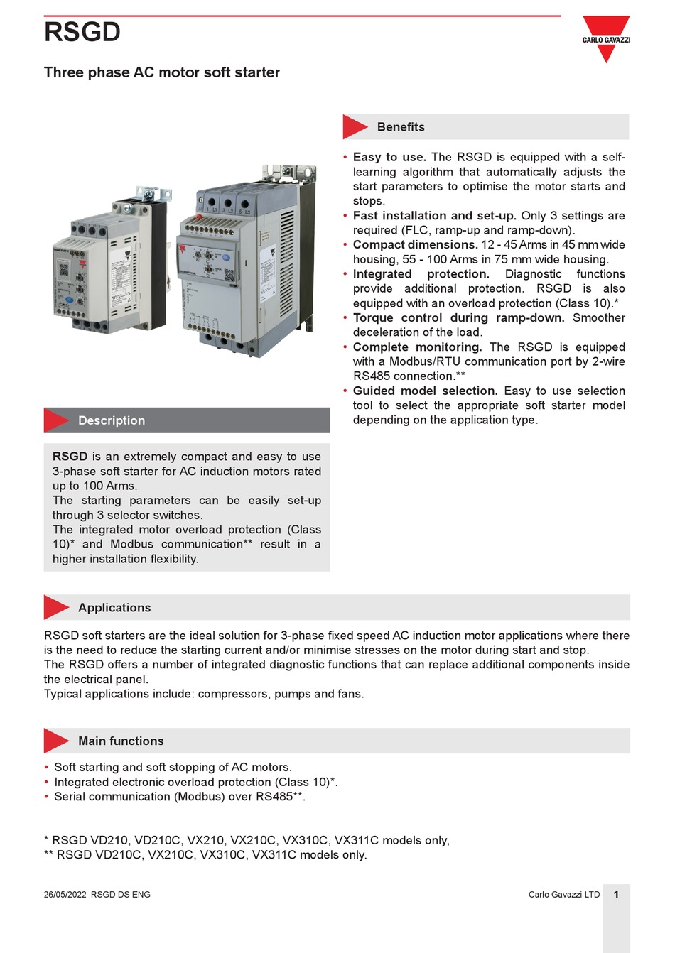 CARLO GAVAZZI RSGD VD210 MANUAL Pdf Download ManualsLib