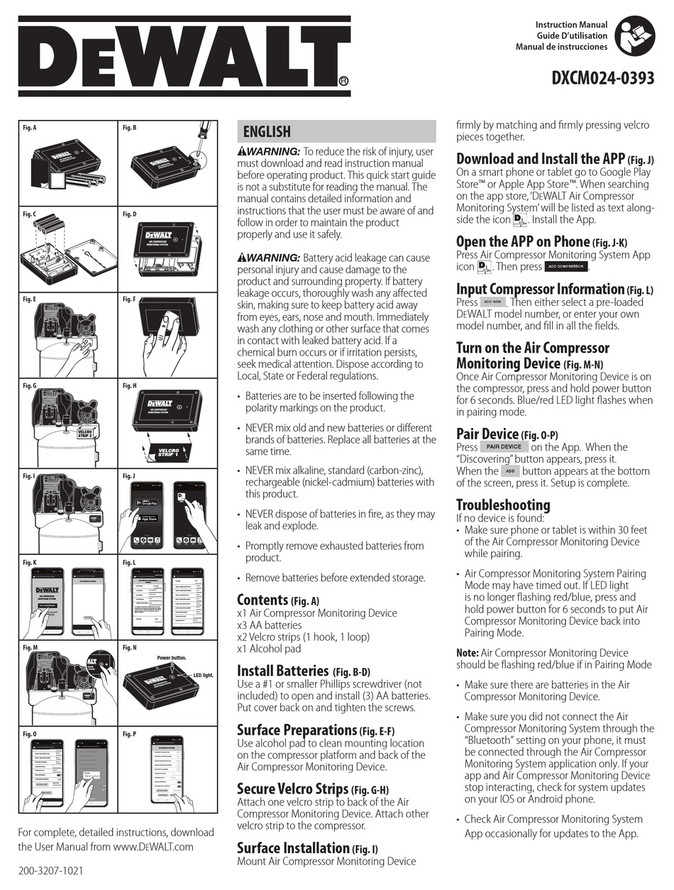 DEWALT DXCM0240393 INSTRUCTION MANUAL Pdf Download ManualsLib