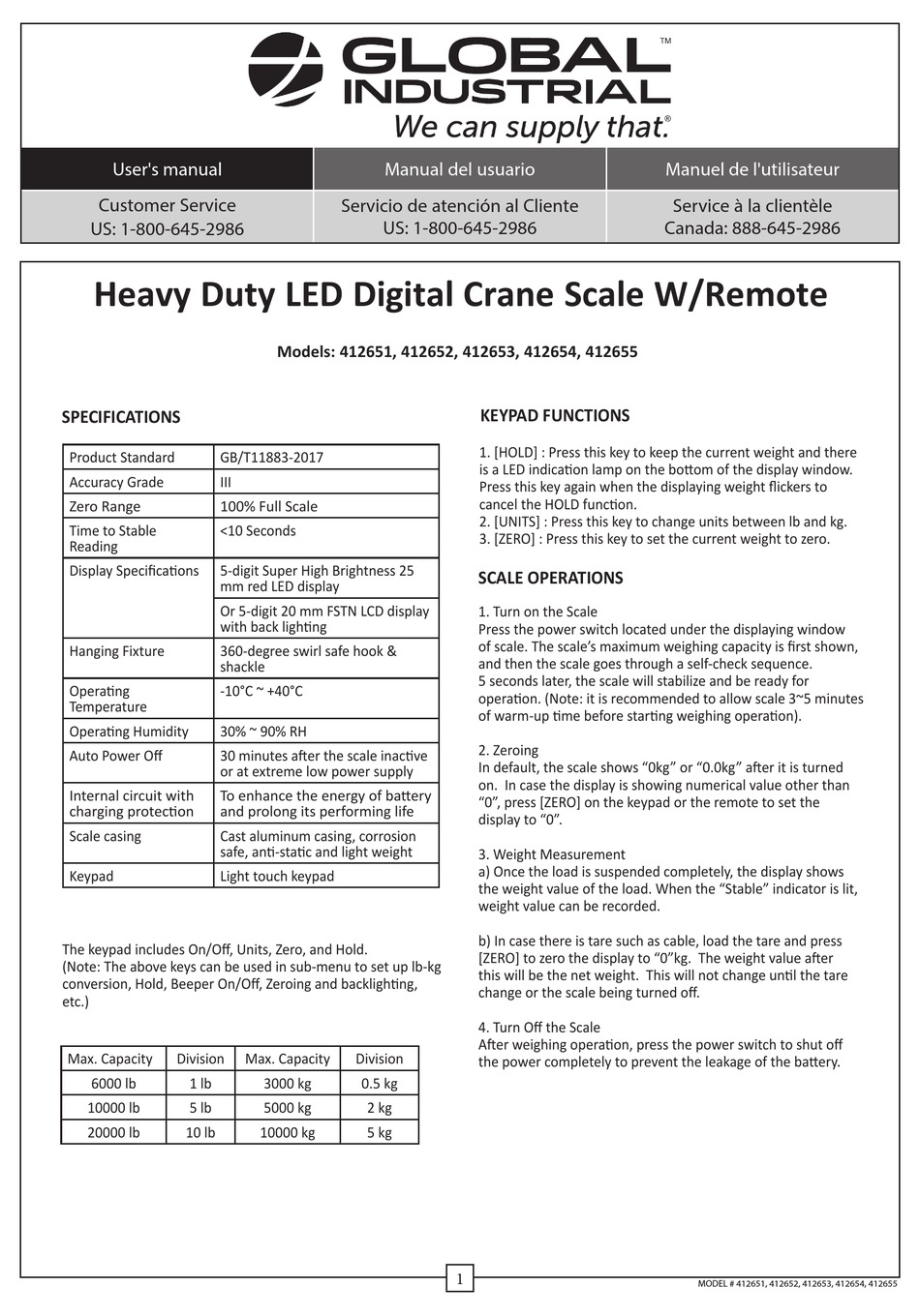 GLOBAL INDUSTRIAL 412651 USER MANUAL Pdf Download ManualsLib