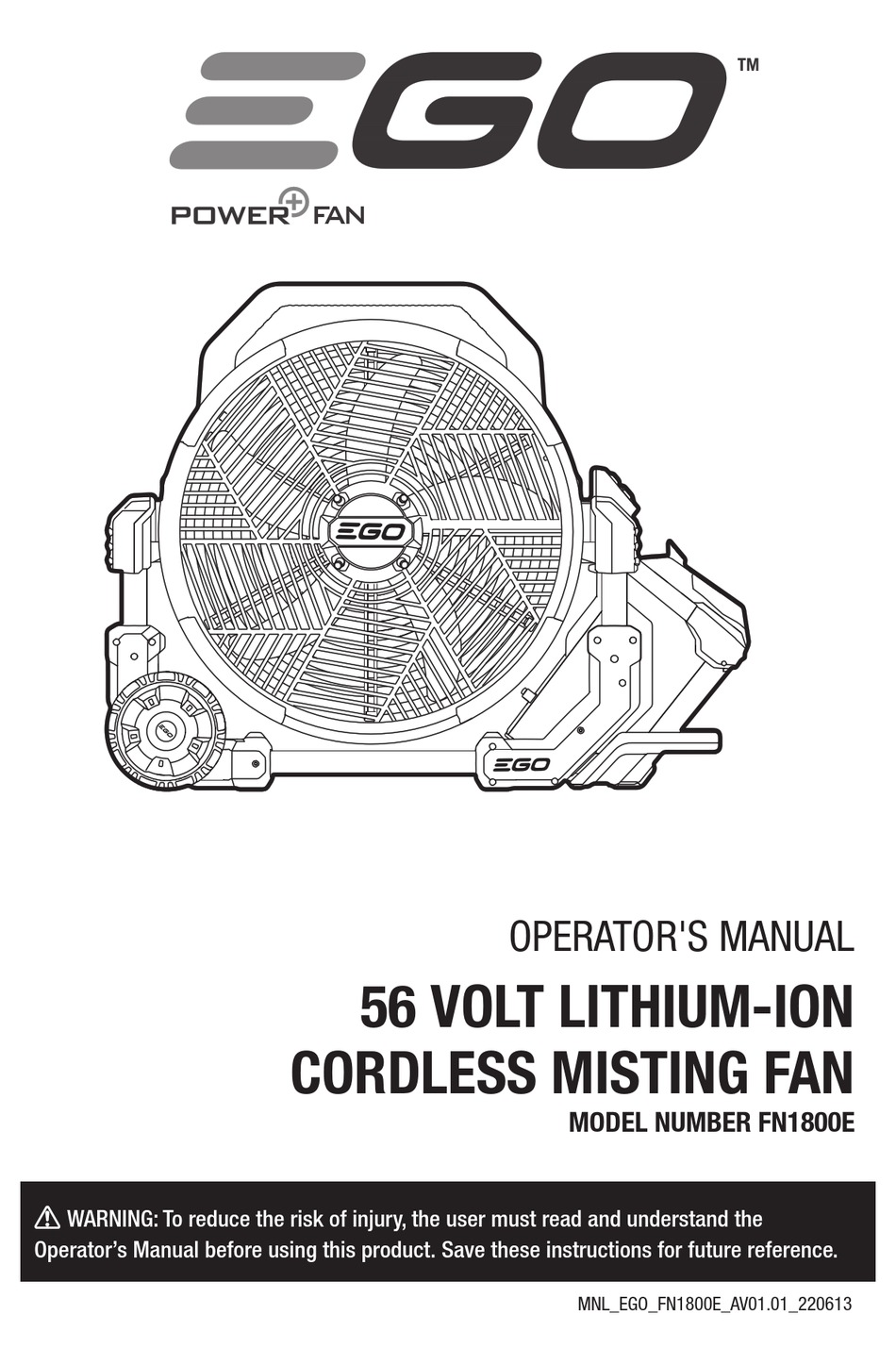 EGO POWER+ FN1800E OPERATOR'S MANUAL Pdf Download ManualsLib