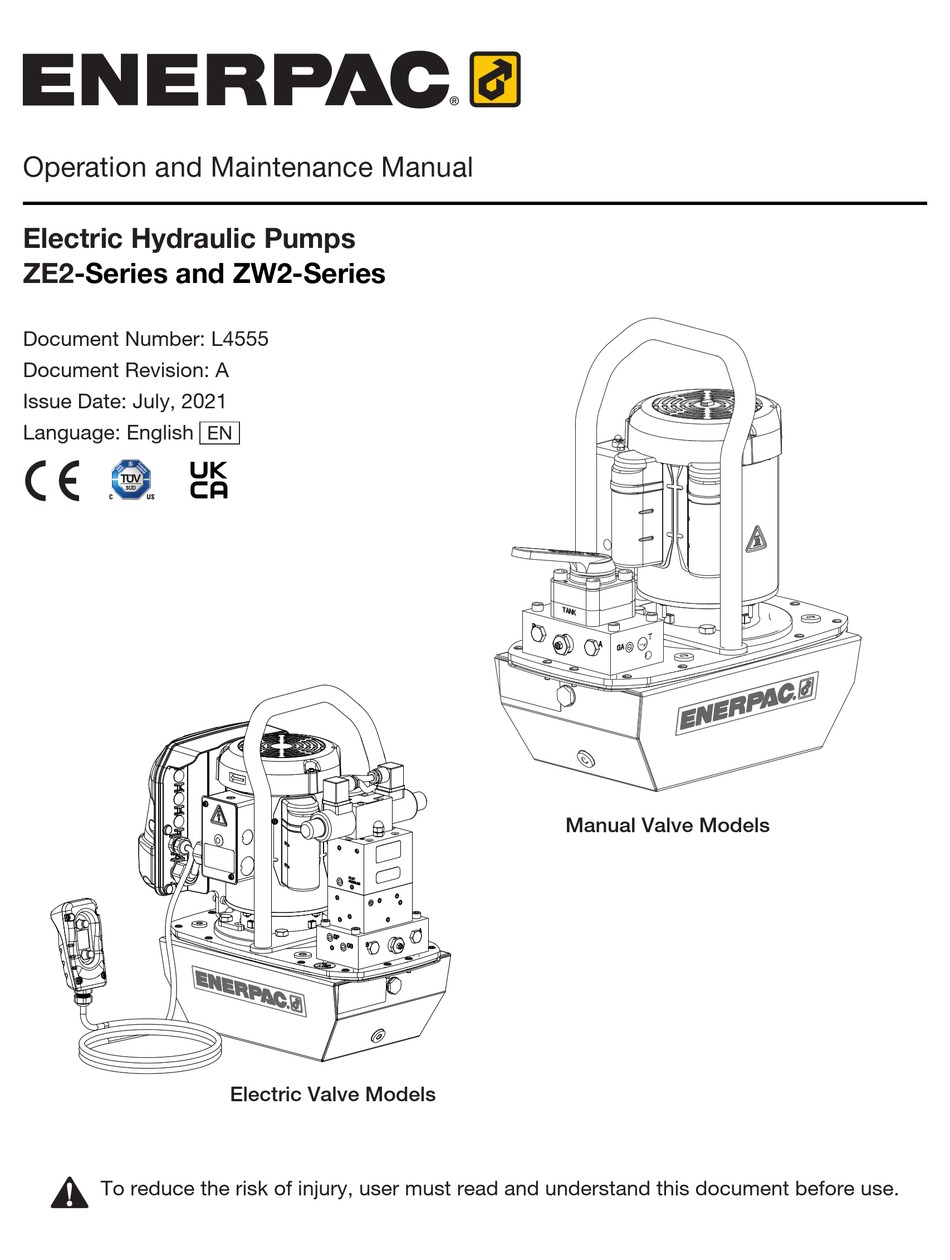 ENERPAC ZE2 SERIES OPERATION AND MAINTENANCE MANUAL Pdf Download