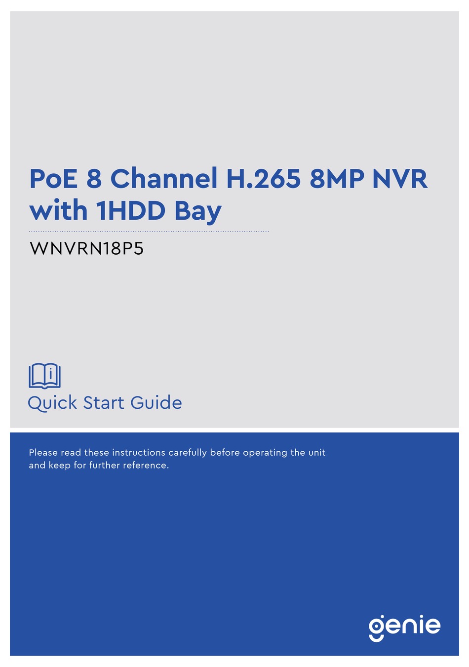 GENIE WNVRN18P5 QUICK START MANUAL Pdf Download ManualsLib