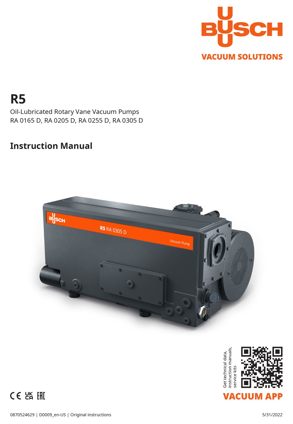 BUSCH R5 RA 0165 D INSTRUCTION MANUAL Pdf Download ManualsLib