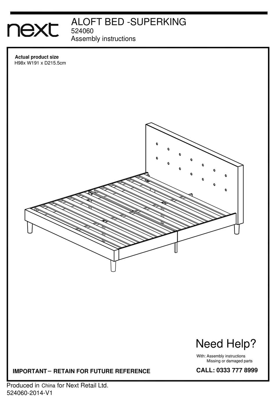 NEXT ALOFT 524060 ASSEMBLY INSTRUCTIONS MANUAL Pdf Download ManualsLib
