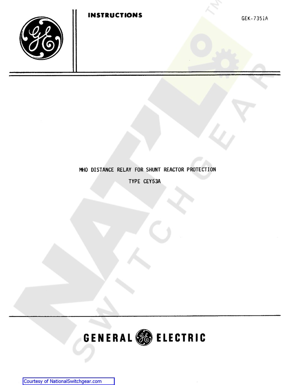 GE CEY53A INSTRUCTIONS MANUAL Pdf Download ManualsLib