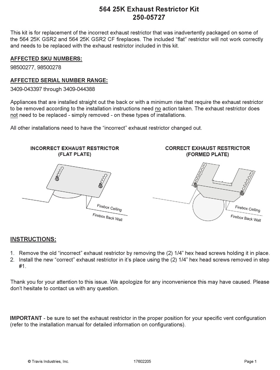 TRAVIS INDUSTRIES 25005727 QUICK START MANUAL Pdf Download ManualsLib