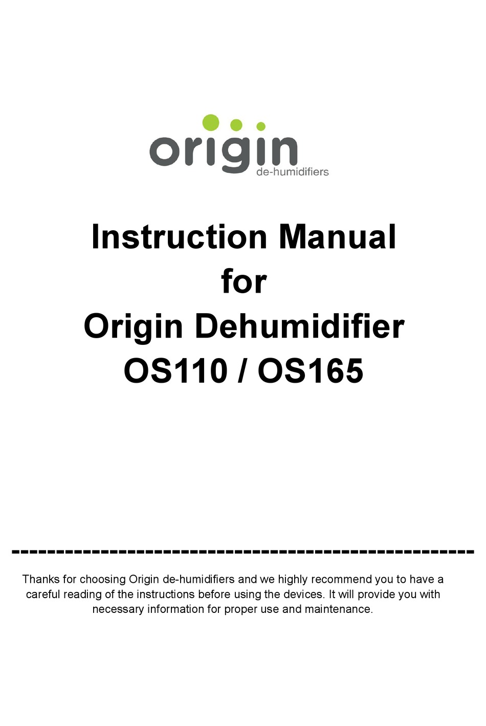 ORIGIN OS110 INSTRUCTION MANUAL Pdf Download ManualsLib