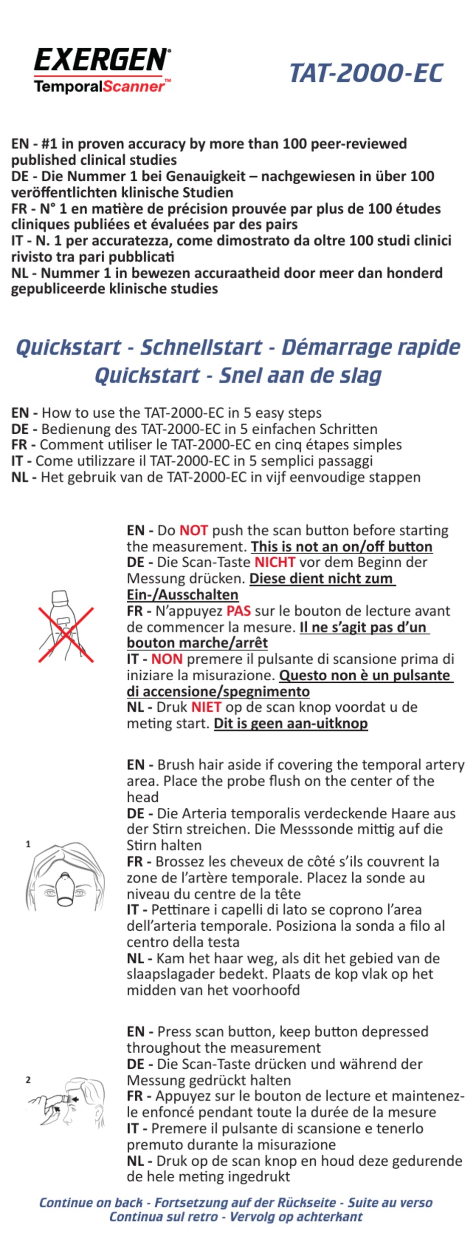 EXERGEN TEMPORALSCANNER TAT2000EC QUICK START Pdf Download ManualsLib