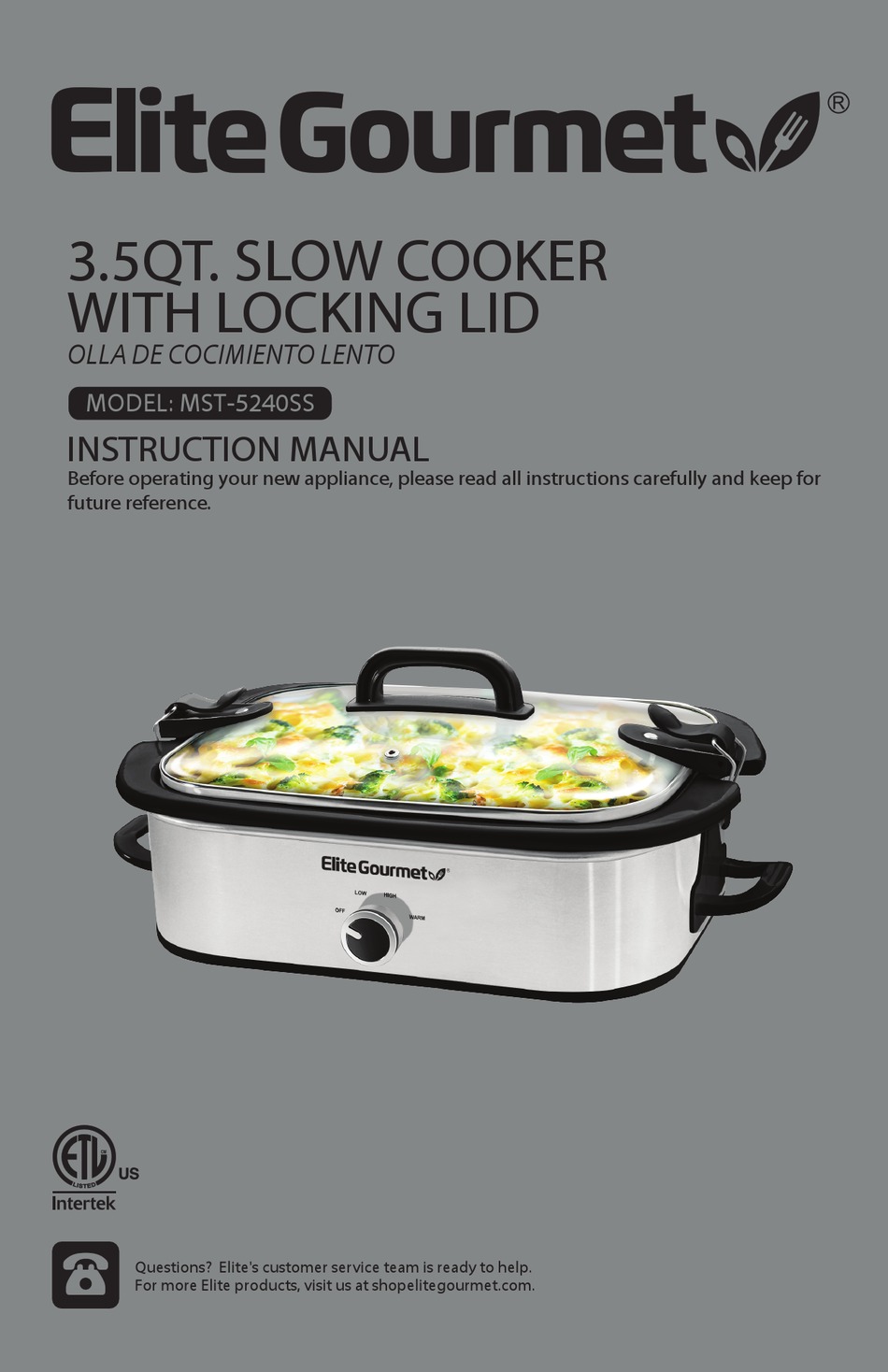 ELITE GOURMET MST5240SS INSTRUCTION MANUAL Pdf Download ManualsLib