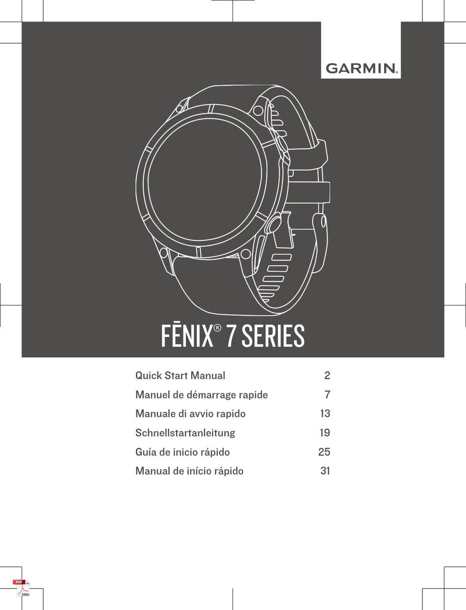 GARMIN FENIX 7 SERIES QUICK START MANUAL Pdf Download ManualsLib
