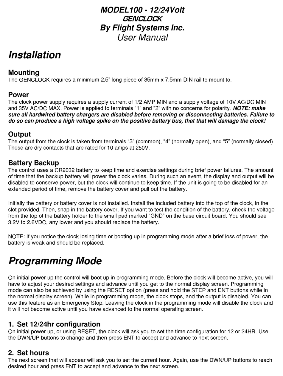 FLIGHT SYSTEMS MODEL100 USER MANUAL Pdf Download ManualsLib