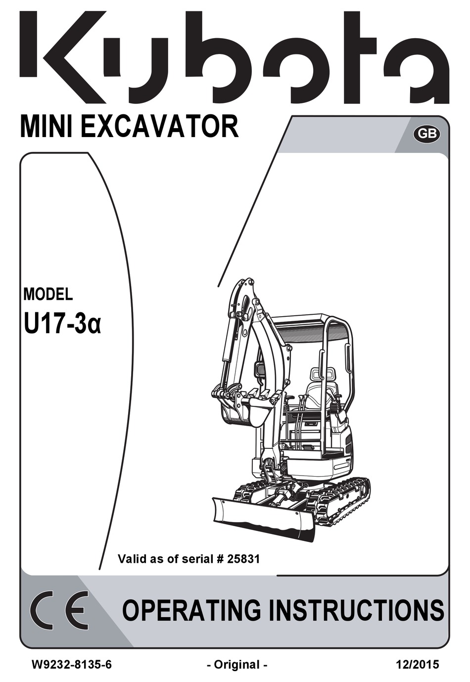 KUBOTA U173A OPERATING INSTRUCTIONS MANUAL Pdf Download ManualsLib