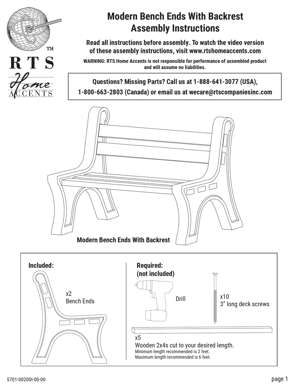 RTS 8612857 ASSEMBLY INSTRUCTIONS Pdf Download ManualsLib